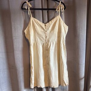 Aerie Cream Button-Down Mini Dress